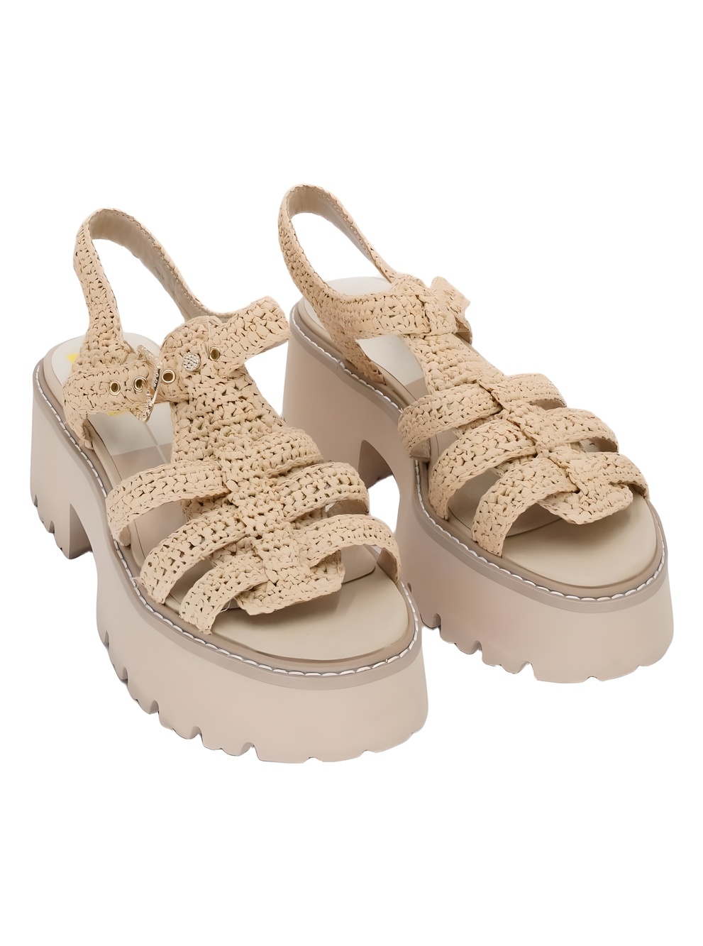 Dolce Vita Latice Light Natural Raffia 2.5" Platform Fisherman Sandals Size 10M